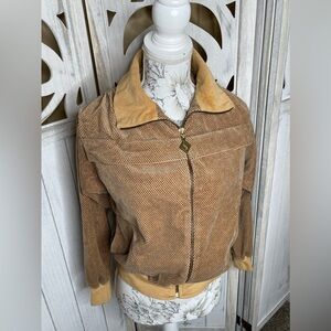 Vintage JEZ Petites Velvet 70s 80s Zip Cropped Sweater Jacket Small Petite